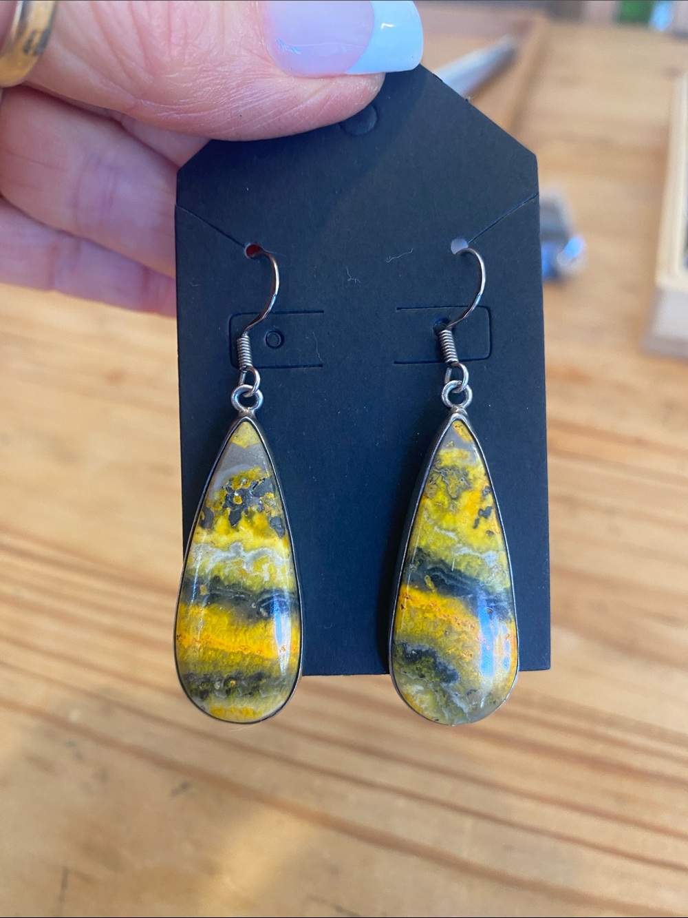 Genuine bumble bee Jasper earrings!